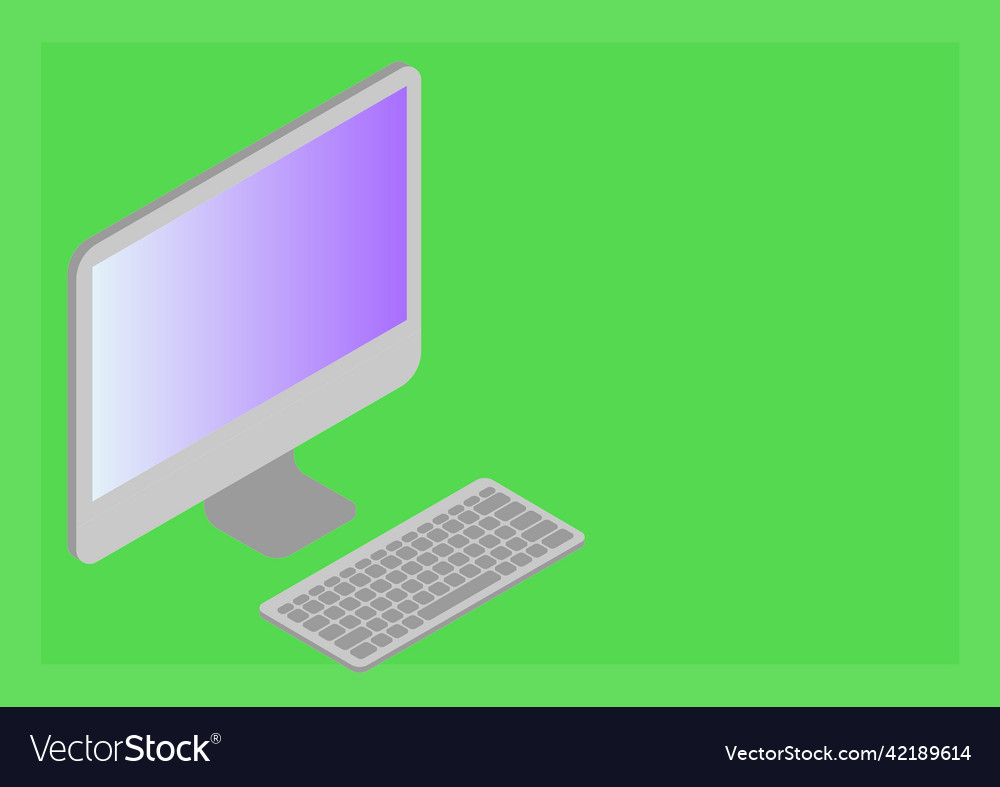 Monitor with keyboard symbolizing online vector image Monitor with keyboard symbolizing online