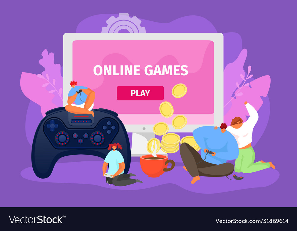 Gamer Plays Online Games Set Gaming Stock Vector (Royalty Free) 2288678725