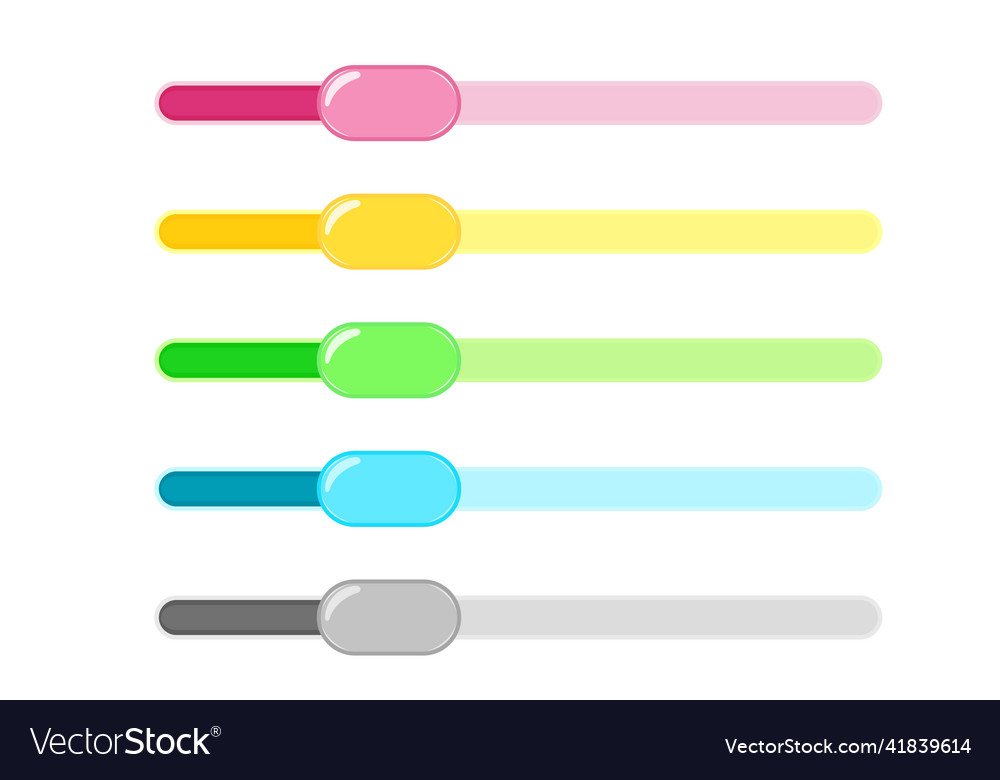 Scroll bar with button set of sliders