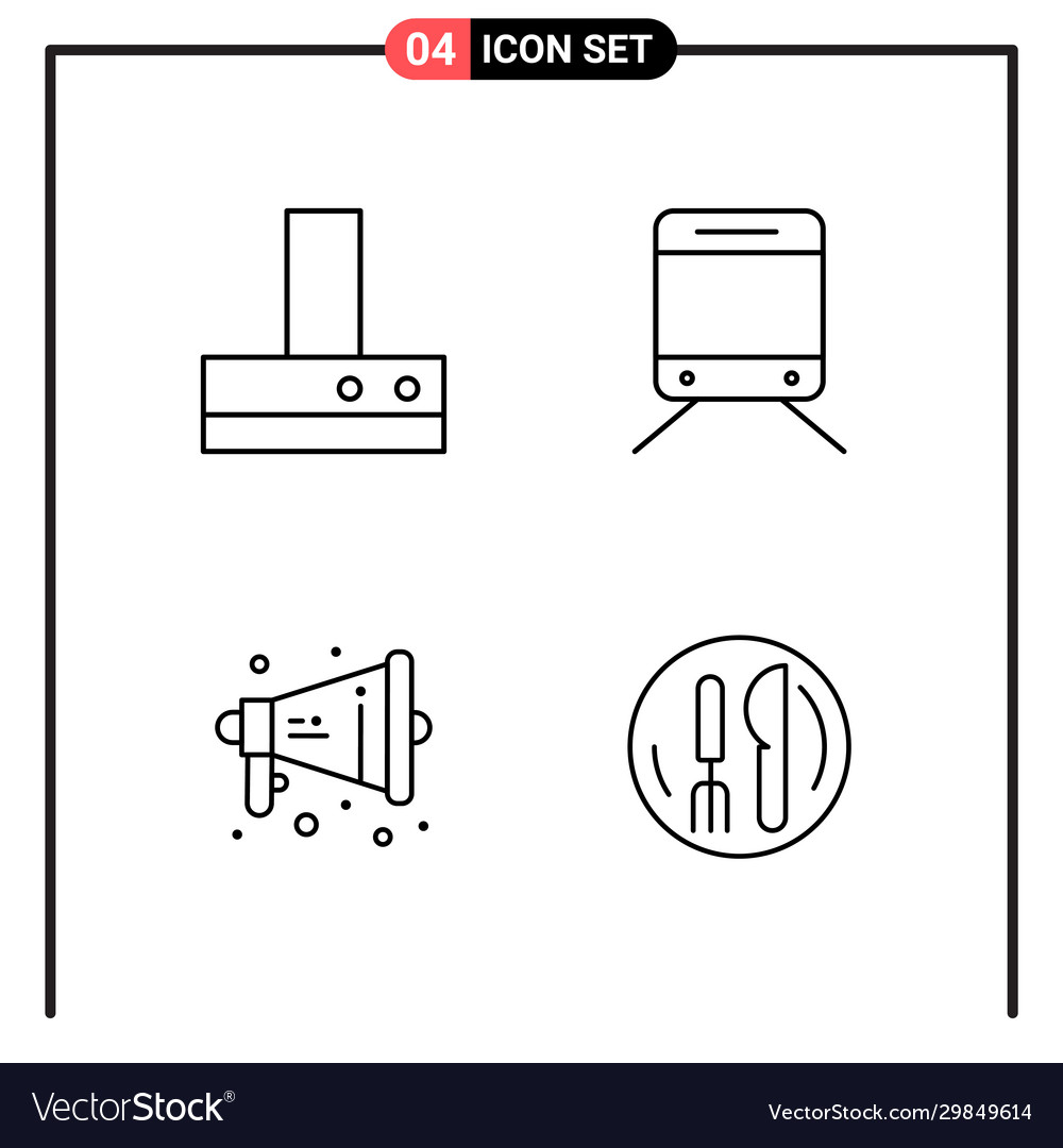 Set 4 line style icons for web and mobile Vector Image Set 4 line style icons for web and mobile