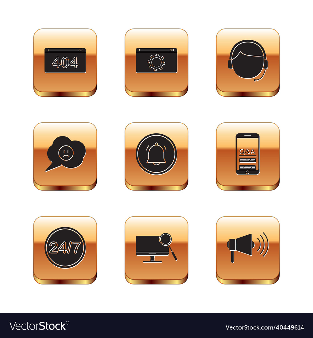 Set page with a 404 error clock 24 hours vector image Set page with a 404 error clock 24 hours