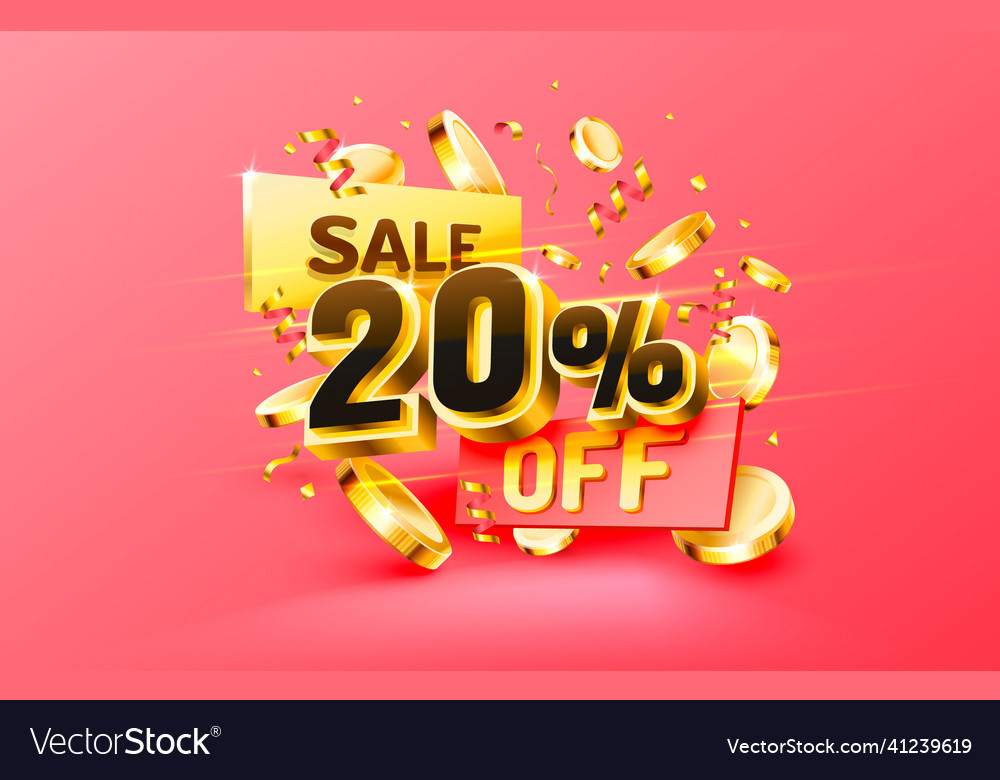 20 off discount creative composition 3d sale