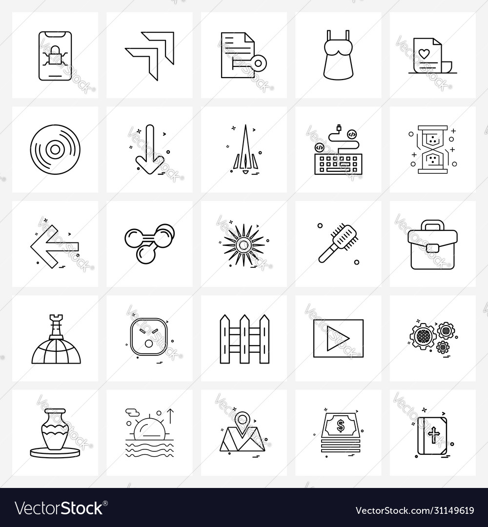 25 universal line icons for web and mobile