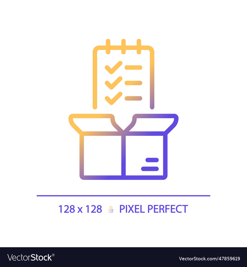2d gradient quality control linear icon vector image 2d gradient quality control linear icon