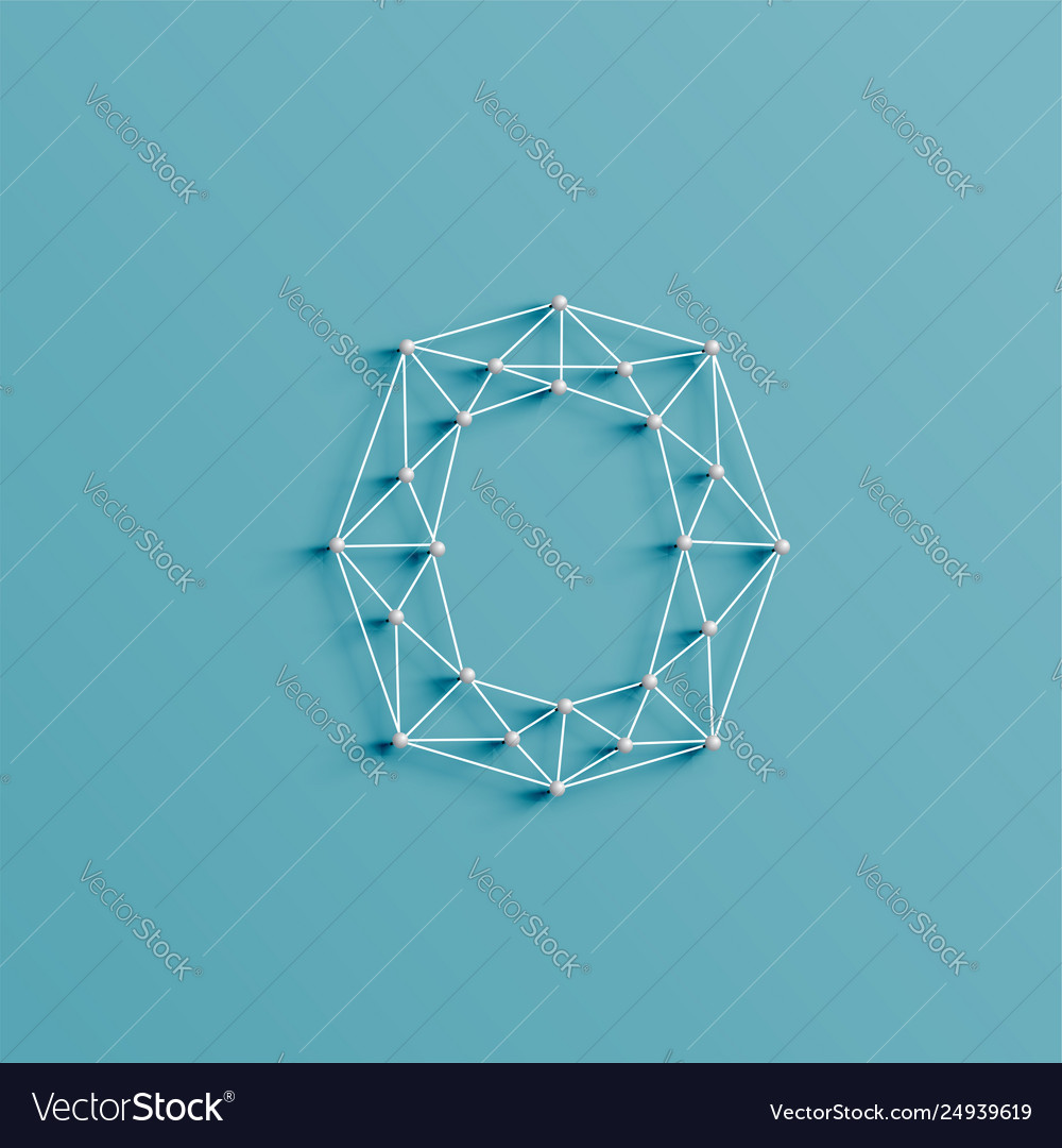A character made pins and lines 3d vector image A character made pins and lines 3d