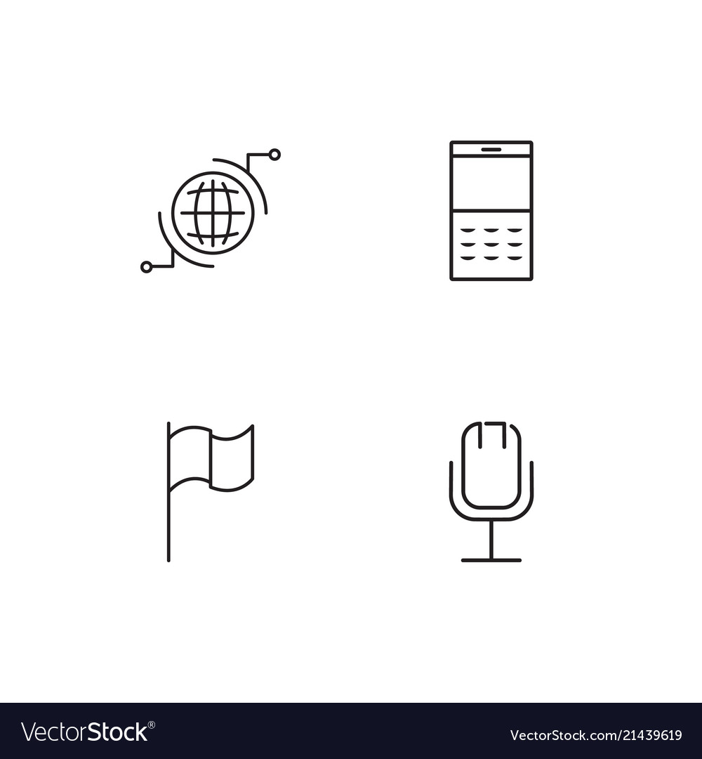 Communication linear icons set simple outline