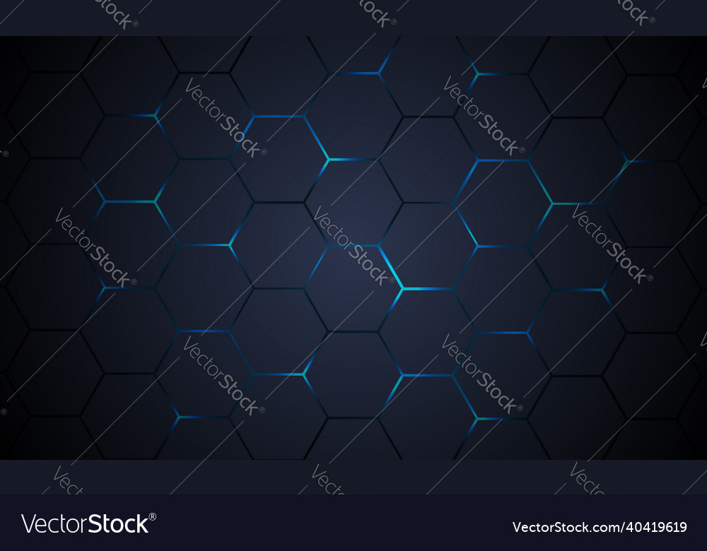 Dark gray hexagonal technology abstract background vector image Dark gray hexagonal technology abstract background
