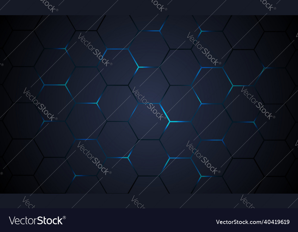 Dark gray hexagonal technology abstract background