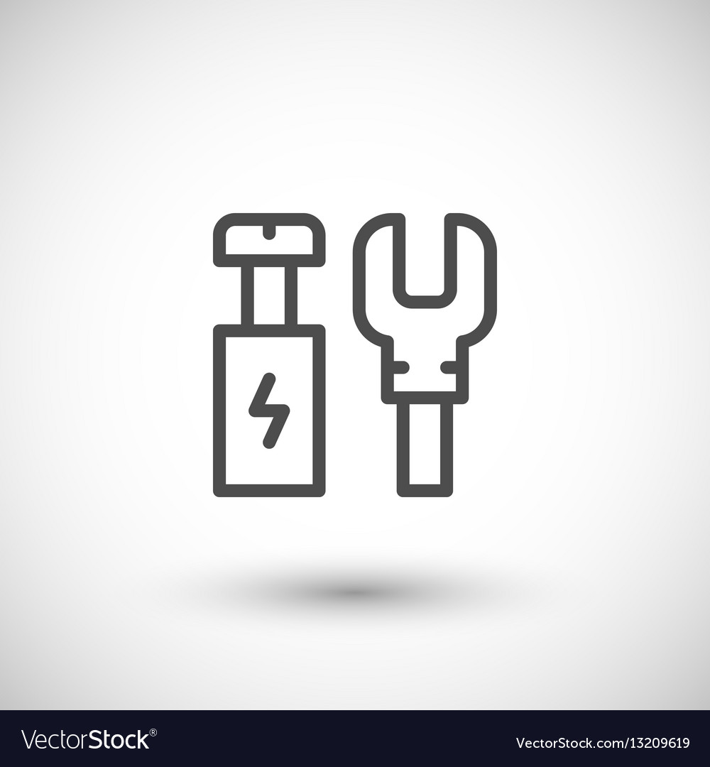 Electrical terminals line icon Royalty Free Vector Image