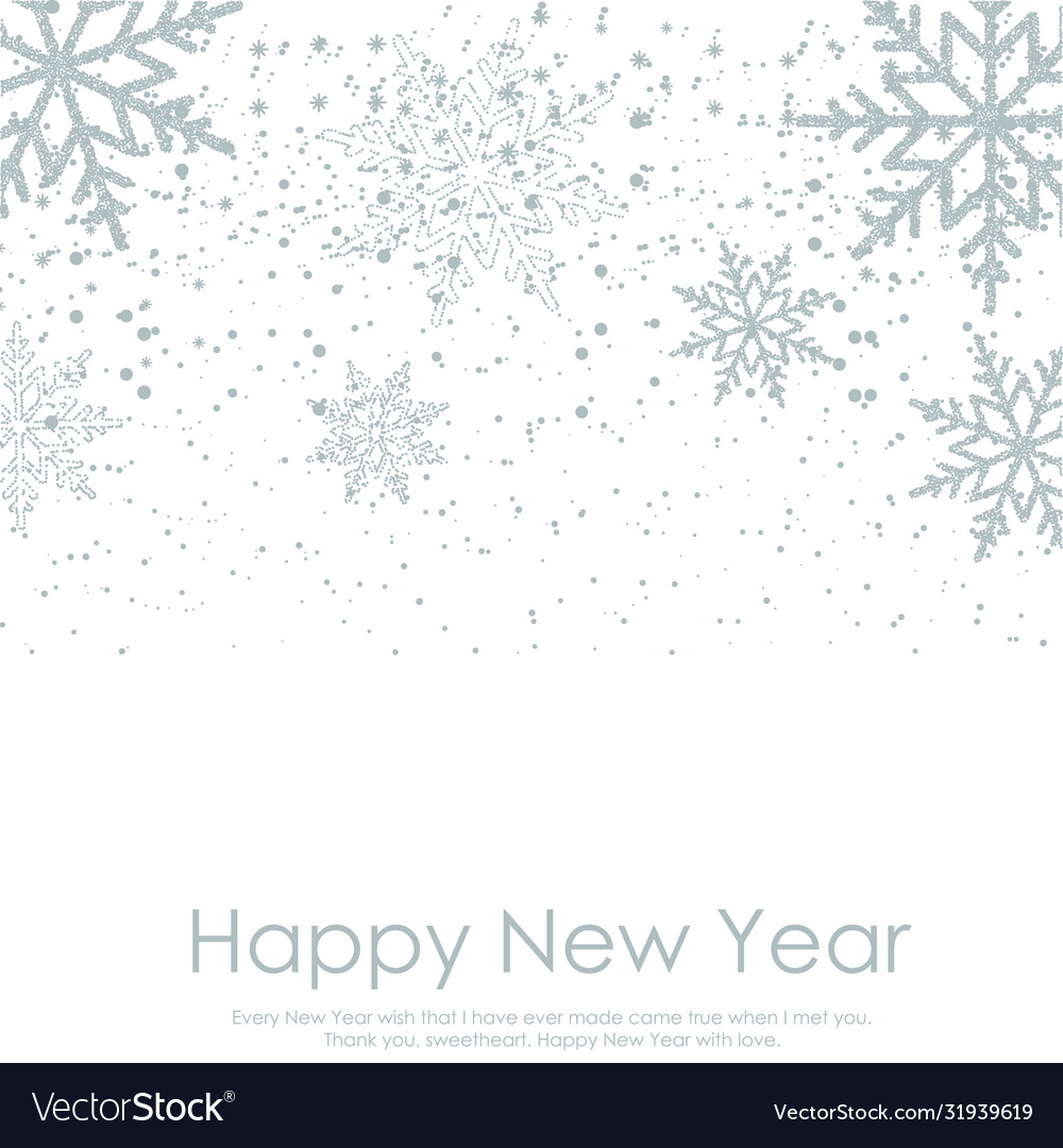 Happy new year or christmas card with falling vector image Happy new year or christmas card with falling