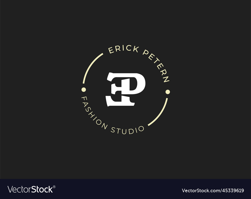 Initial e p letter logo design template