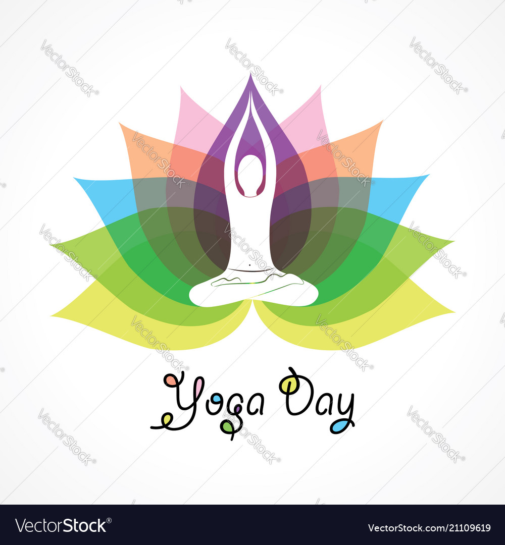 International yoga day greeting Royalty Free Vector Image