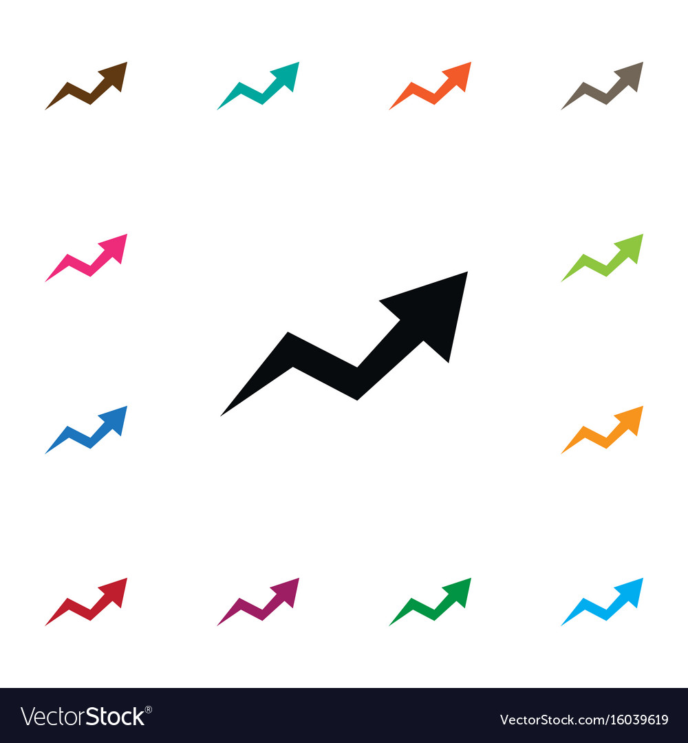 Isolated arrow up icon increase element