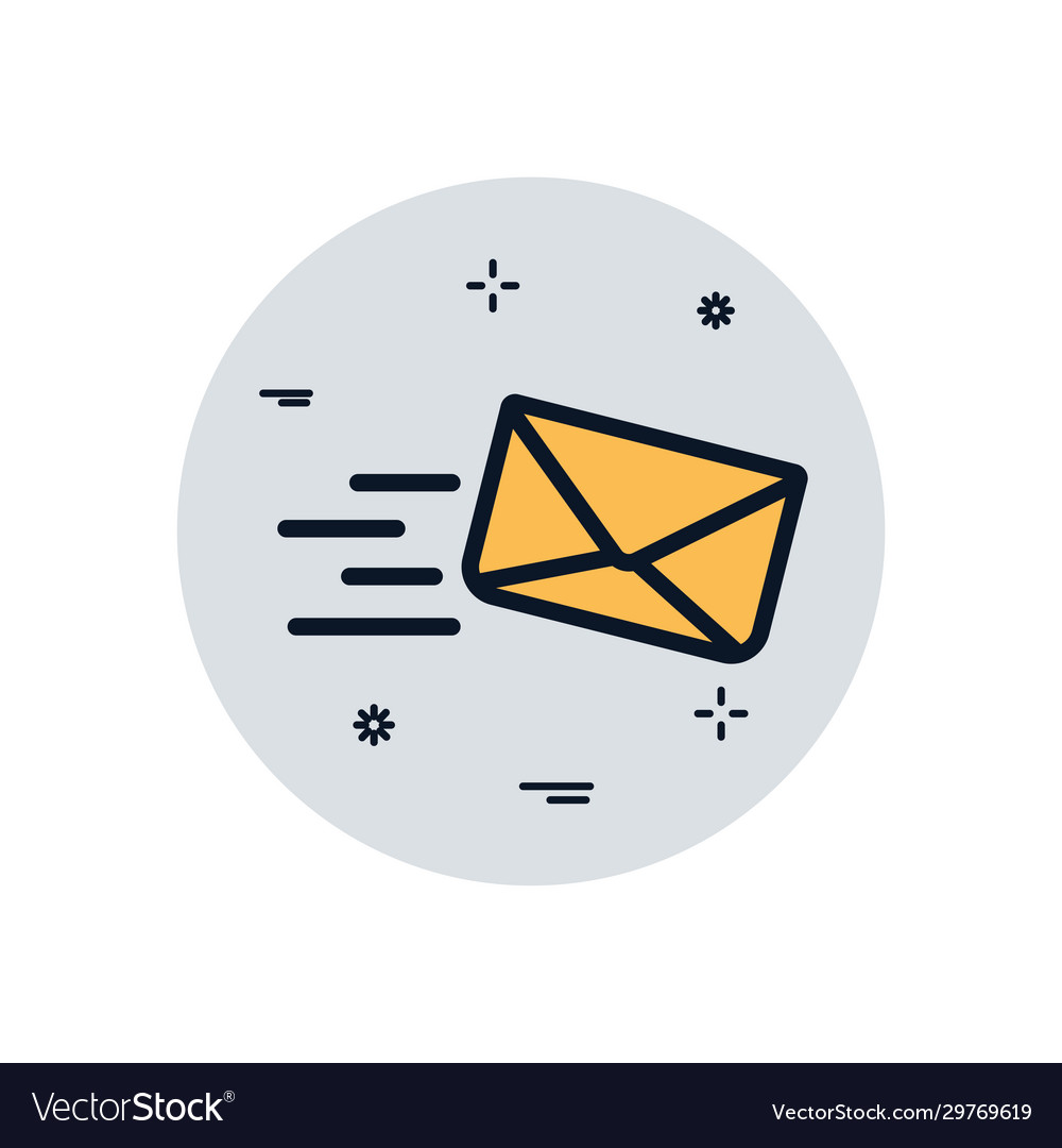 Isolated envelope message fill block style icon vector image Isolated envelope message fill block style icon