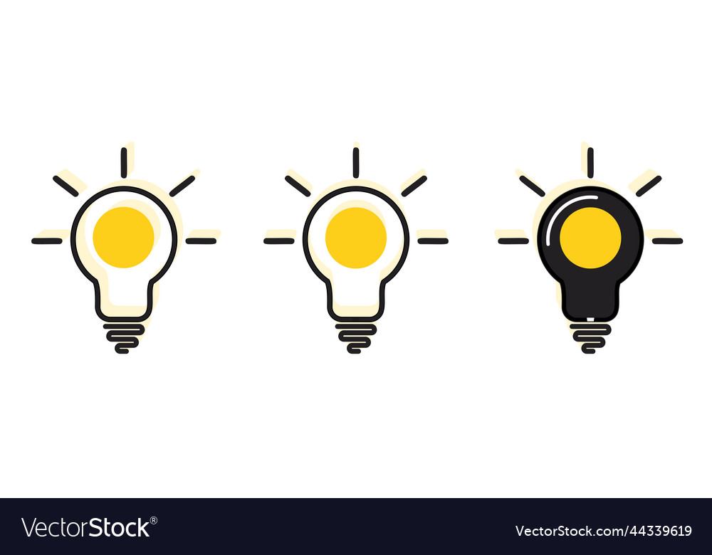 Lamp icons set idea icon collection flat