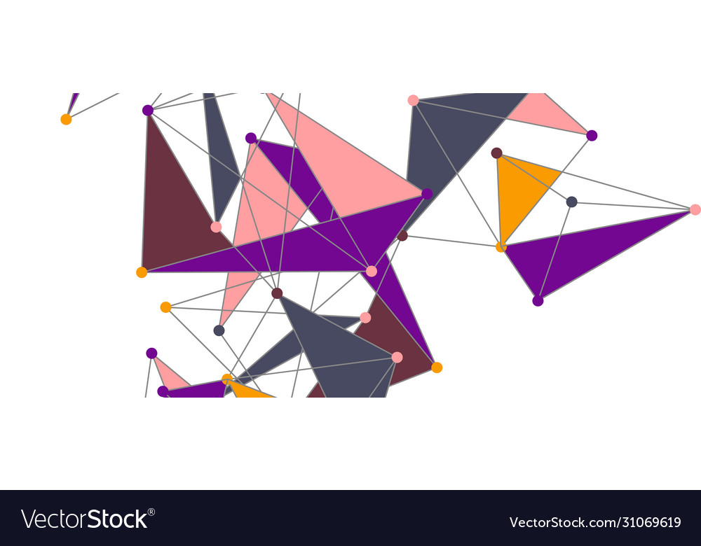Line points connections triangular technology Vector Image Line points connections triangular technology