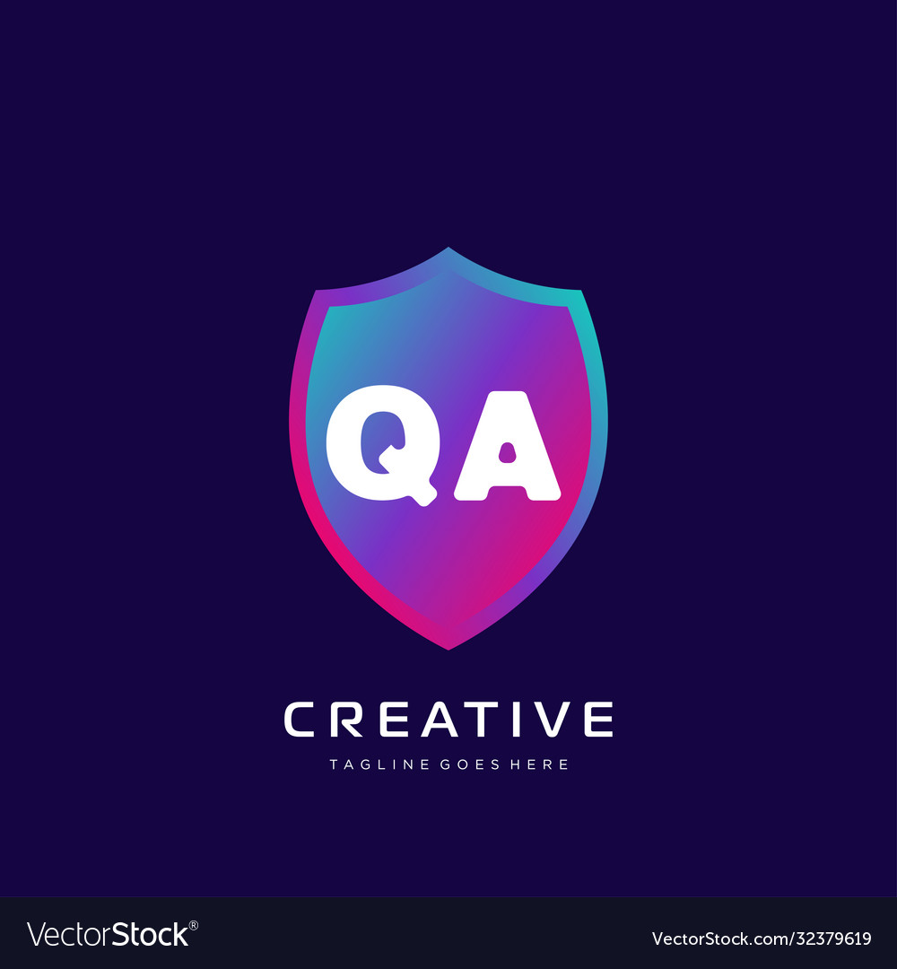 Qa initial logo with colorful template Vector Image Qa initial logo with colorful template