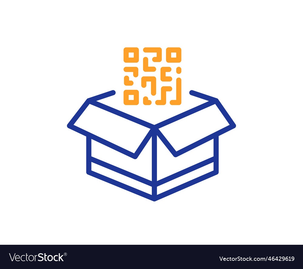 Qr code line icon scan barcode sign