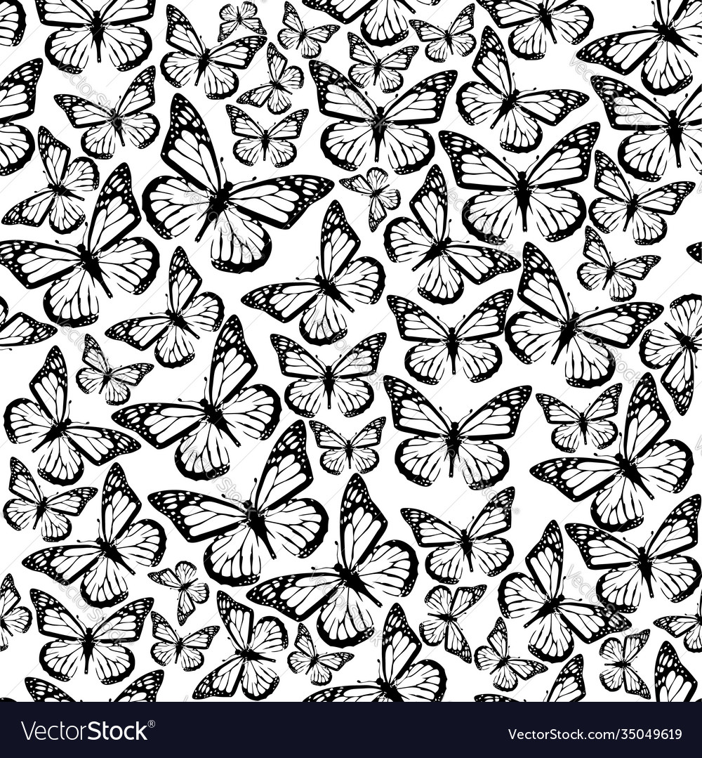 Seamless pattern with butterflies