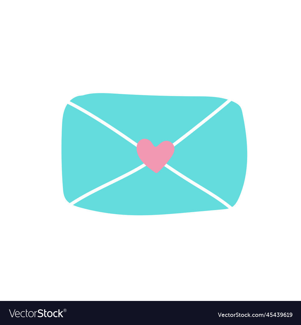 Simple hand-drawn doodle of envelope sealed Vector Image