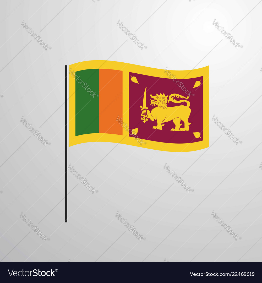 Sri lanka waving flag Royalty Free Vector Image