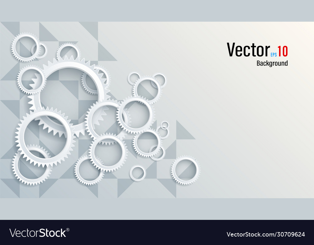 3d white paper or plastic circles gears