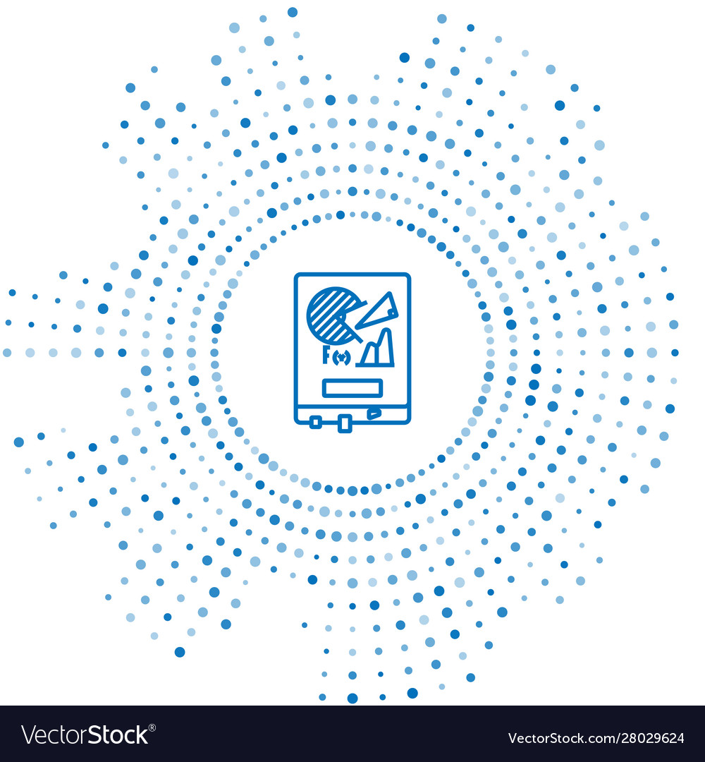 Blue line board with graph chart icon isolated vector image Blue line board with graph chart icon isolated