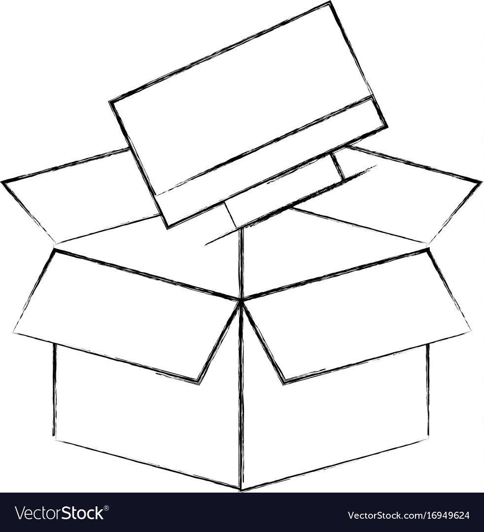 Box with monitor computer isolated icon