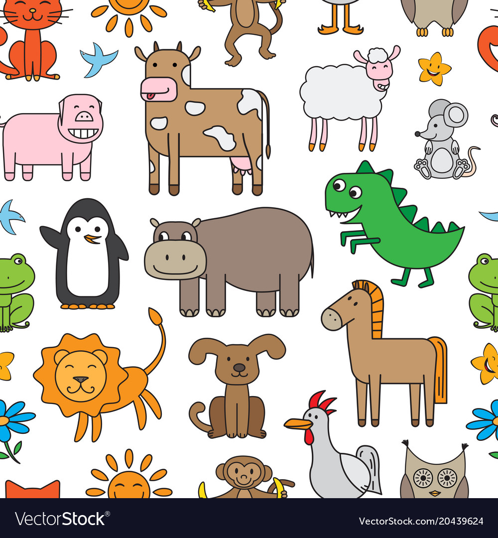 Cartoon animals pattern