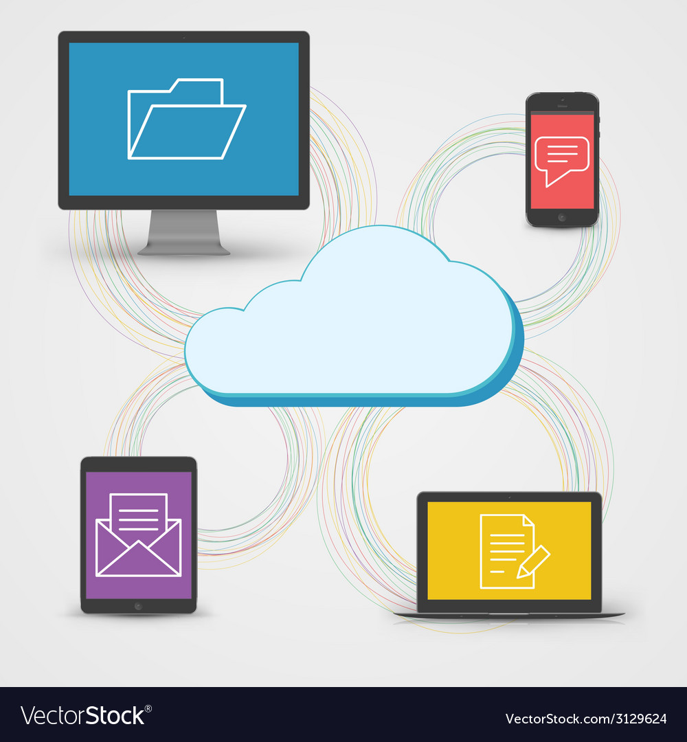 Cloud computing concept background tablet