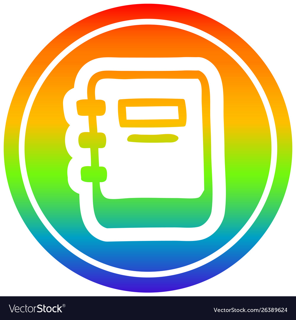 Note book circular in rainbow spectrum