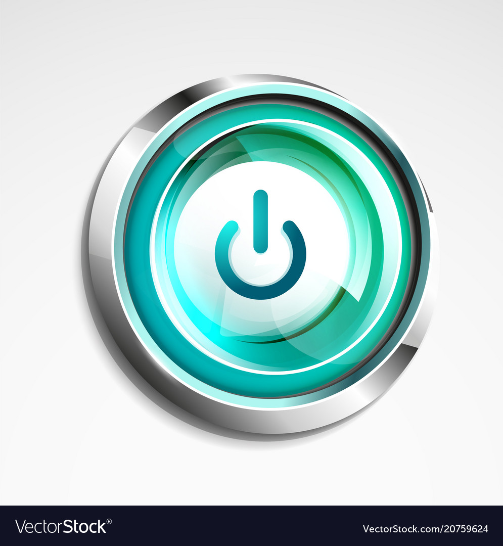 Power button technology logo digital art techno Vector Image