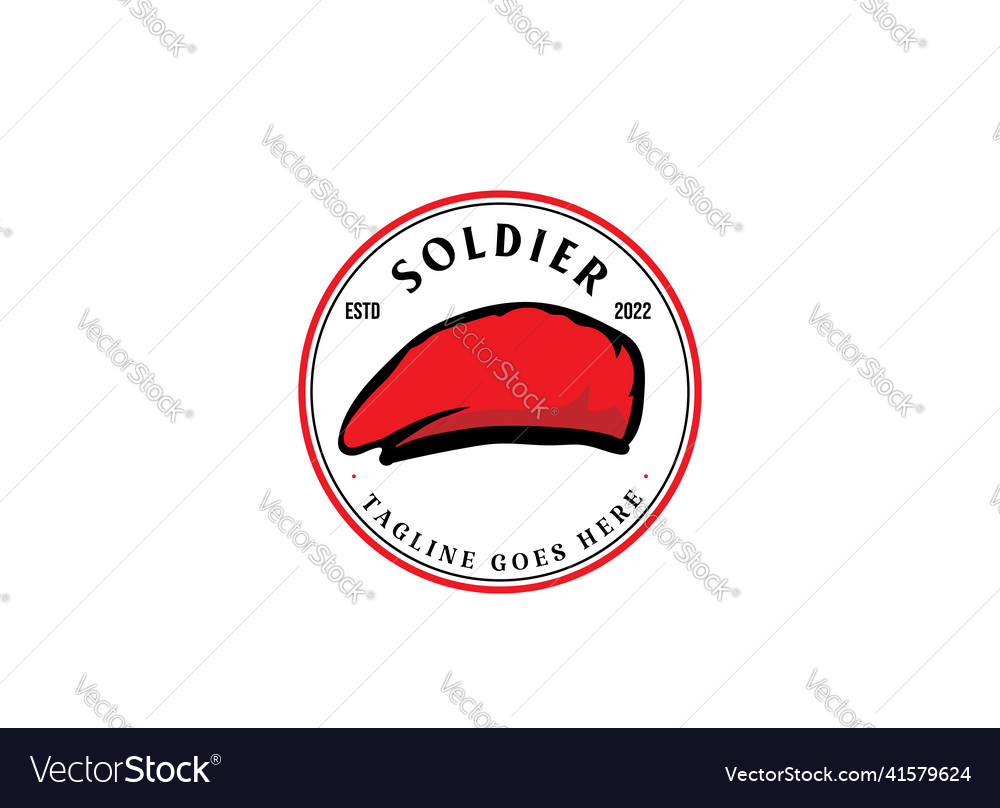 Retro military beret for soldier army force navy