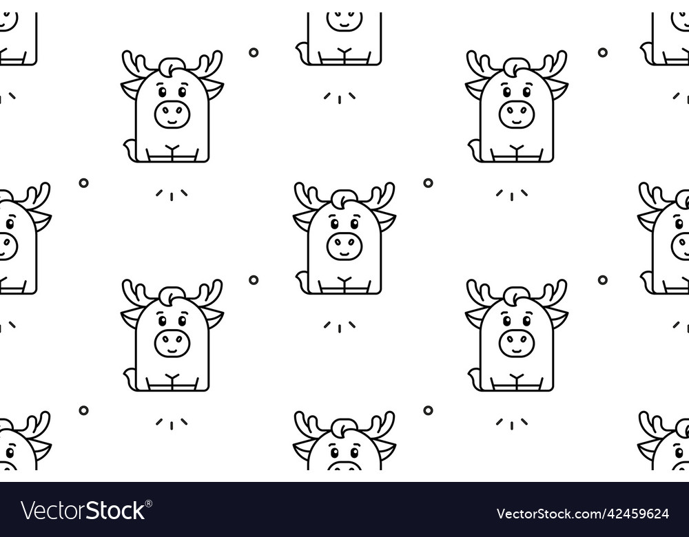 Seamless pattern with elks