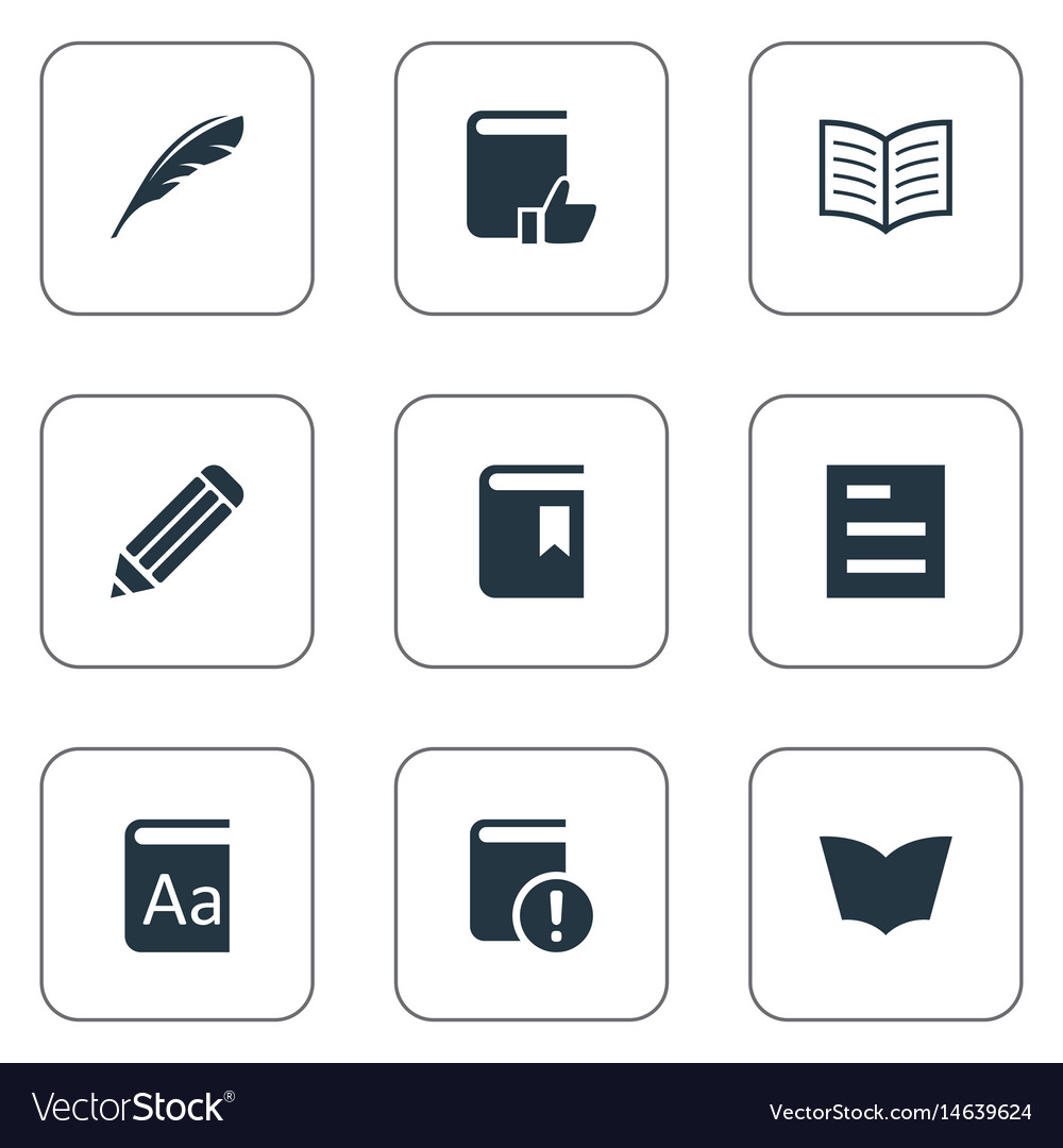Set of simple reading icons