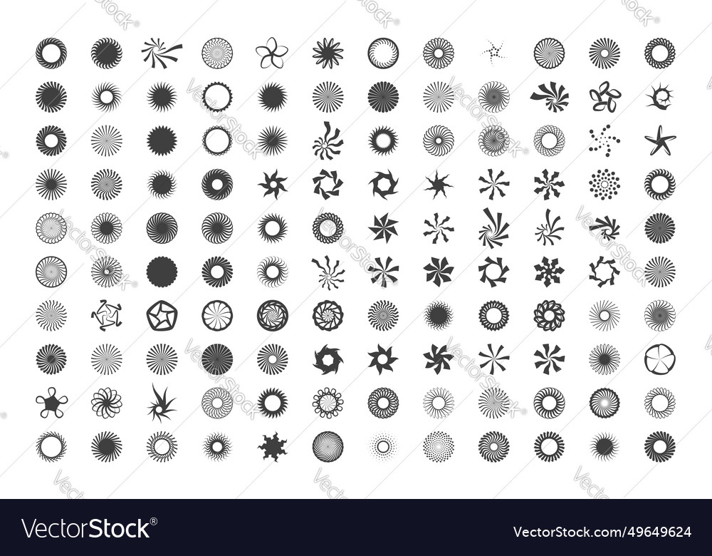 Spiral and swirl motion twisting circles design vector image Spiral and swirl motion twisting circles design