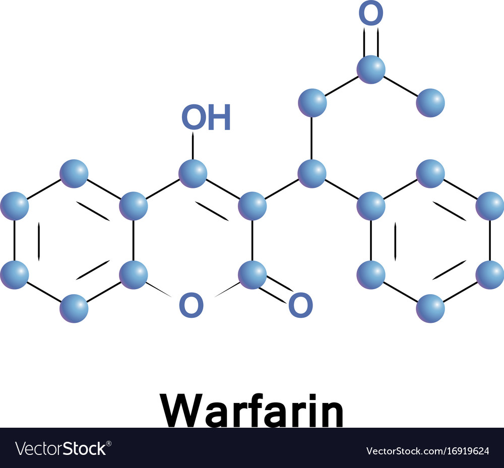 Warfarin anticoagulant blood thinner Royalty Free Vector