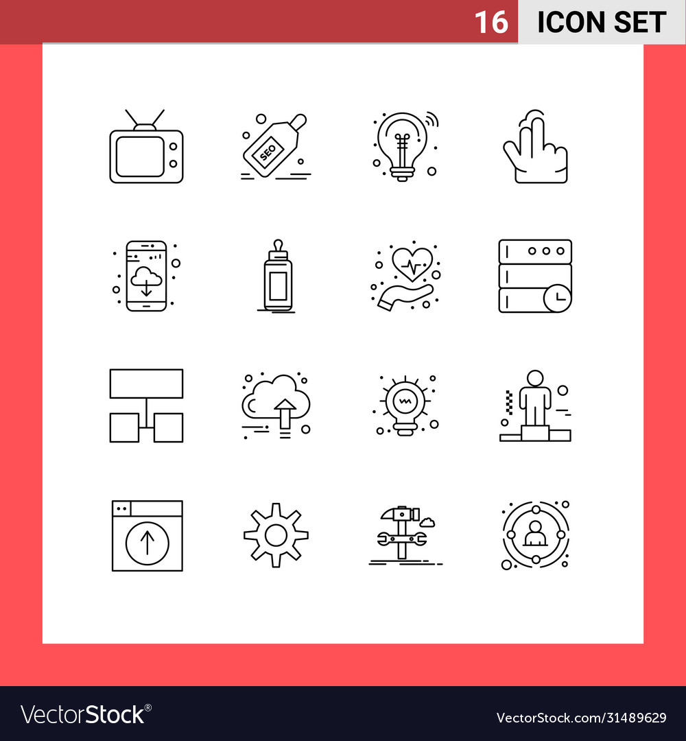 16 universal outlines set for web and mobile