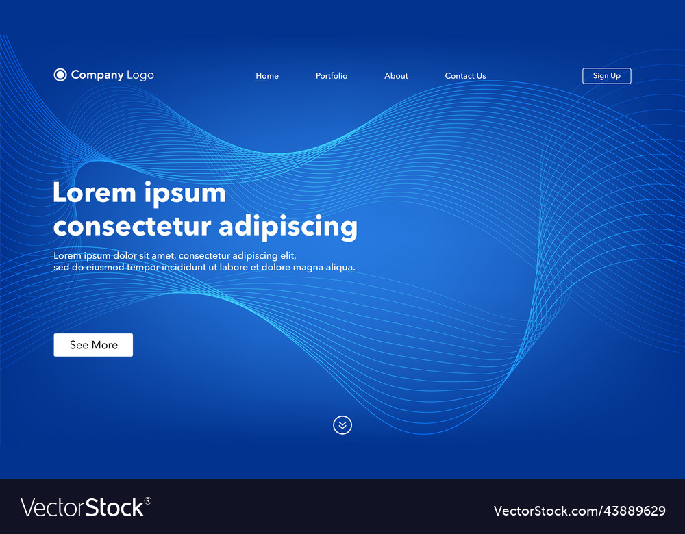 Abstract background website landing page template vector image Abstract background website landing page template