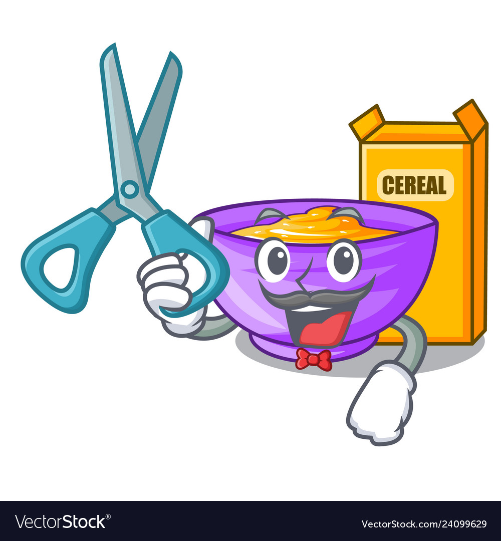 Barber cereal box in a cartoon bowl