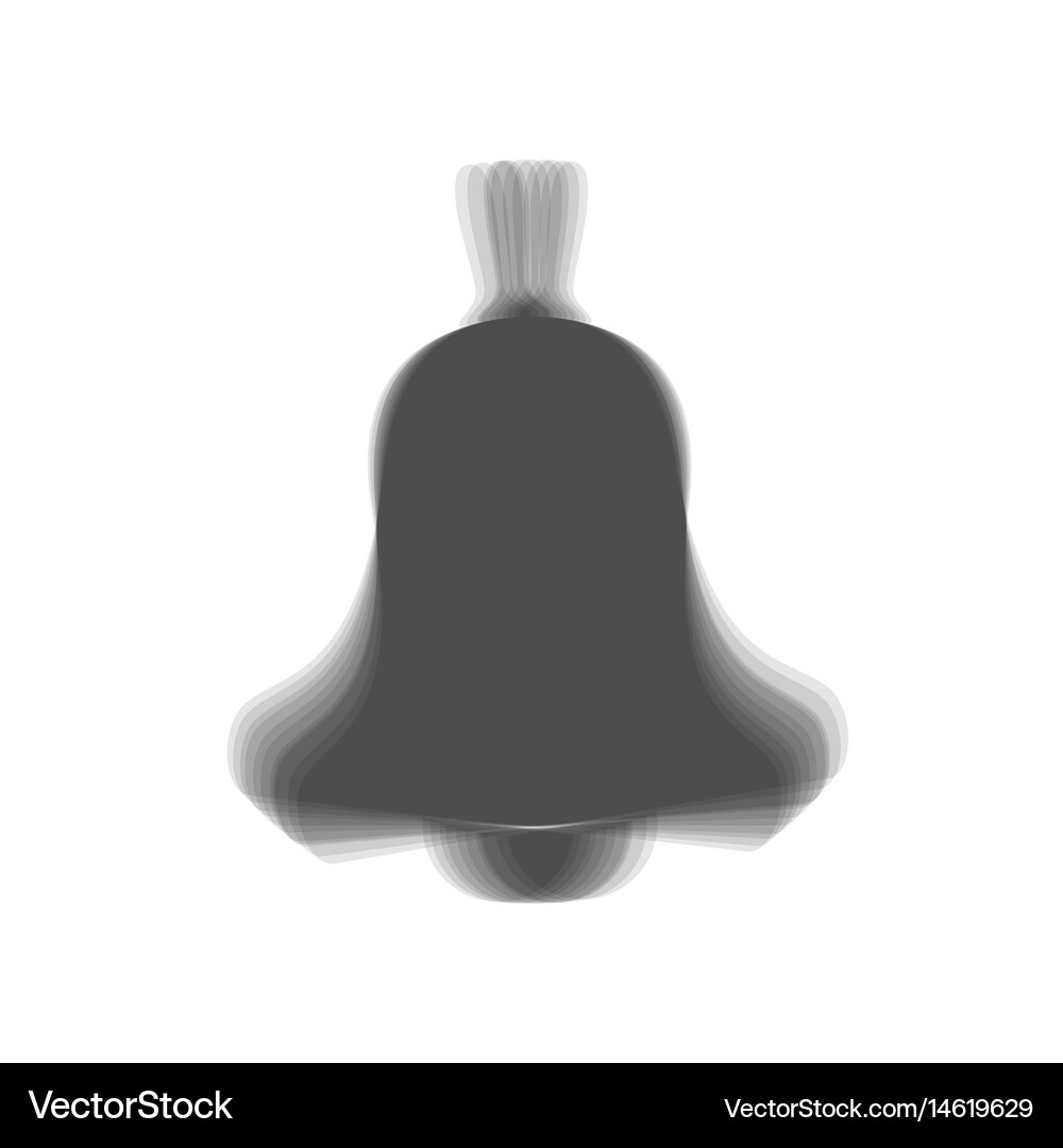 Bell alarm hand sign gray icon Royalty Free Vector Image