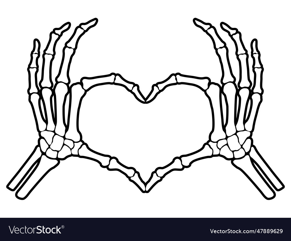 Bone signs skeleton love finger skull Royalty Free Vector