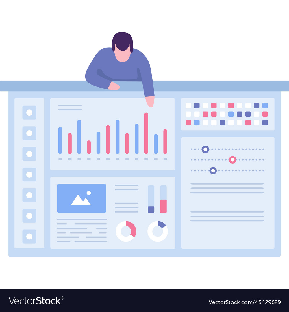 Data analyst icon web statistics analysis