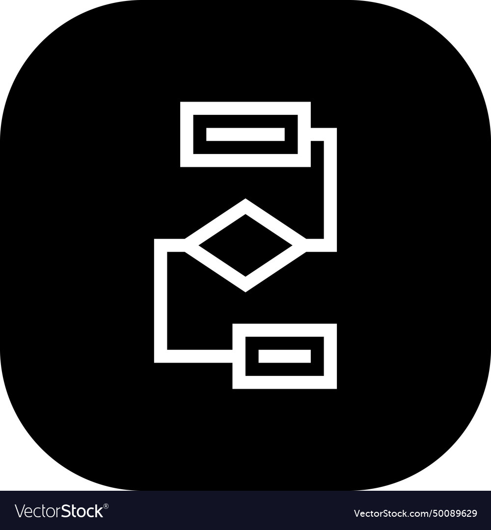 Flowchart project development icon with black vector image Flowchart project development icon with black