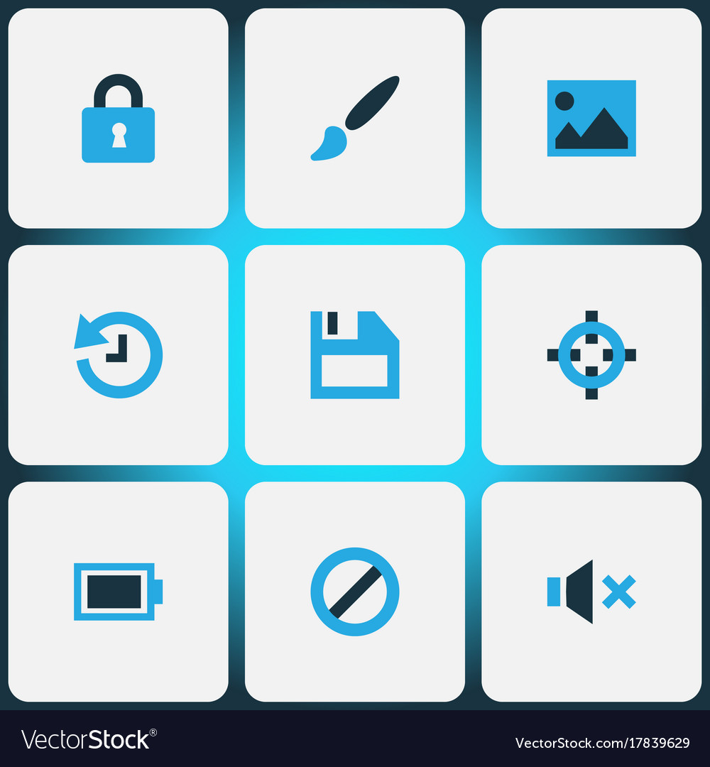 Interface colorful icons set collection