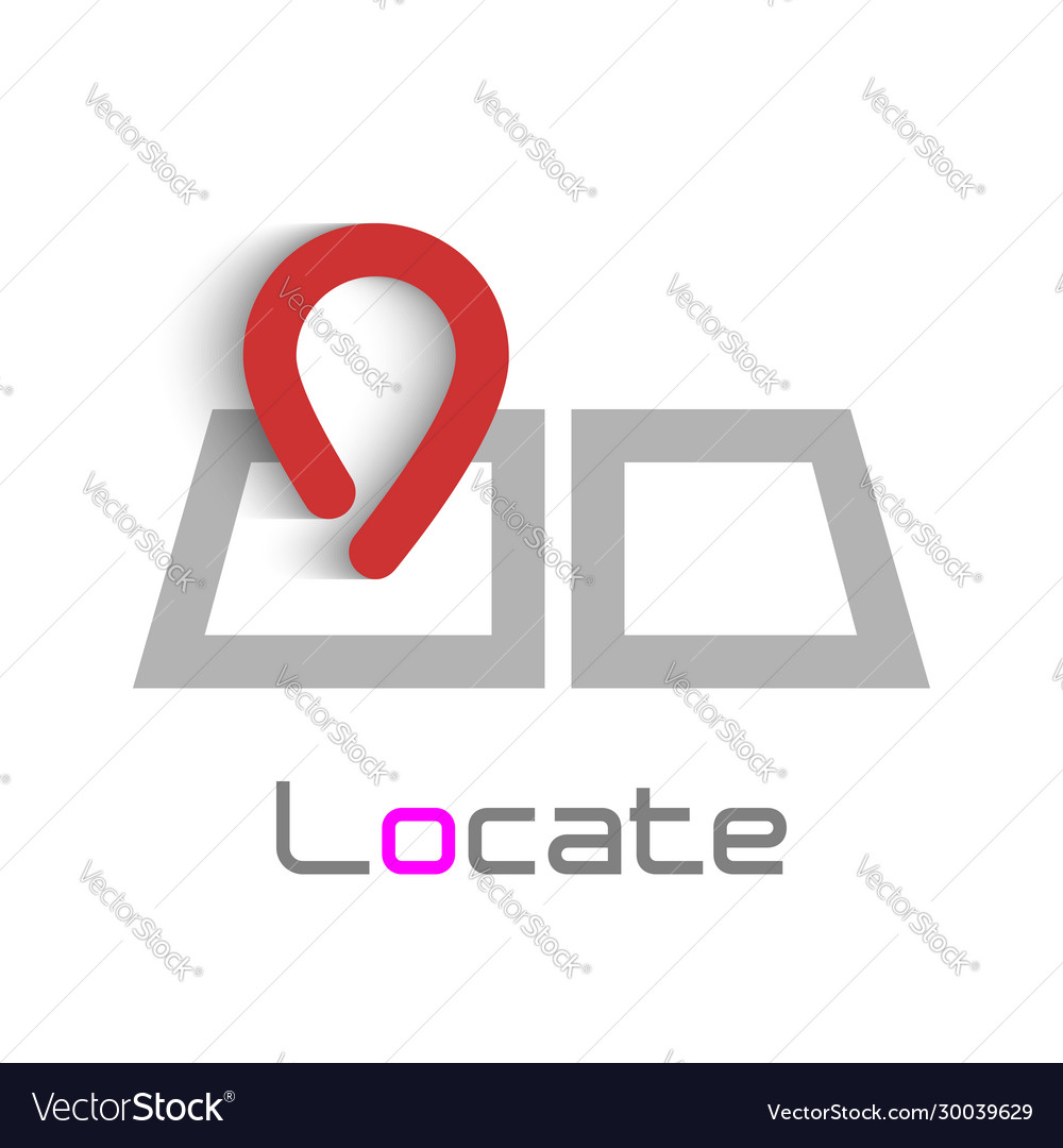 Map and pointer logo design element