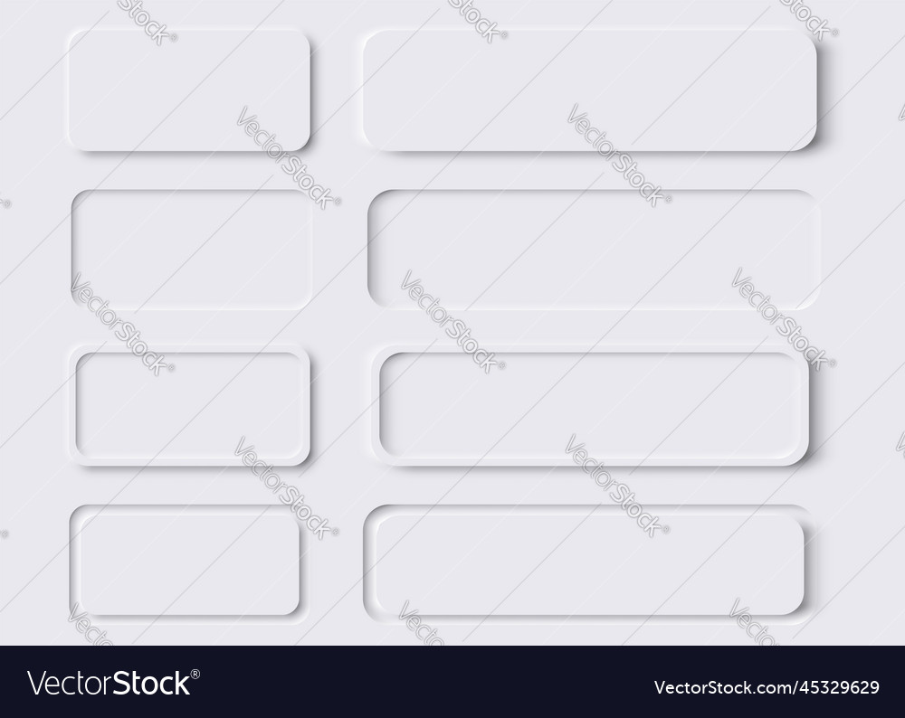 Neumorphic UI Elements - Rectangle Set