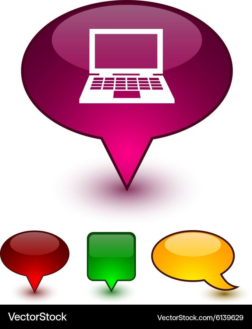 Notebook speech comic icons Royalty Free Vector Image