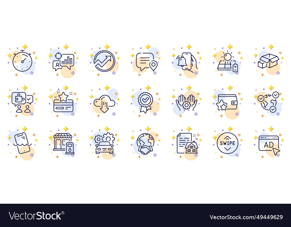 Outline set of loyalty program puzzle vector image Outline set of loyalty program puzzle