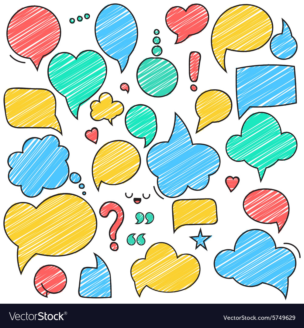 Retro colored speech bubbles empty bladder